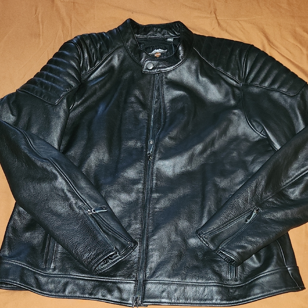 Harley-Davidson Black Leather Bomber Jacket